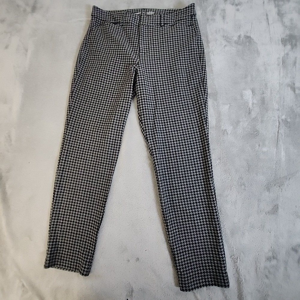 Old Navy Pants Womens 8 Black Grey Houndstooth Pixie‎ High Rise Skinny Casual